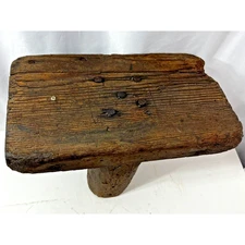 Wooden Milking Stool Single Leg Antique Farm Farming Dairy Barn Primitive