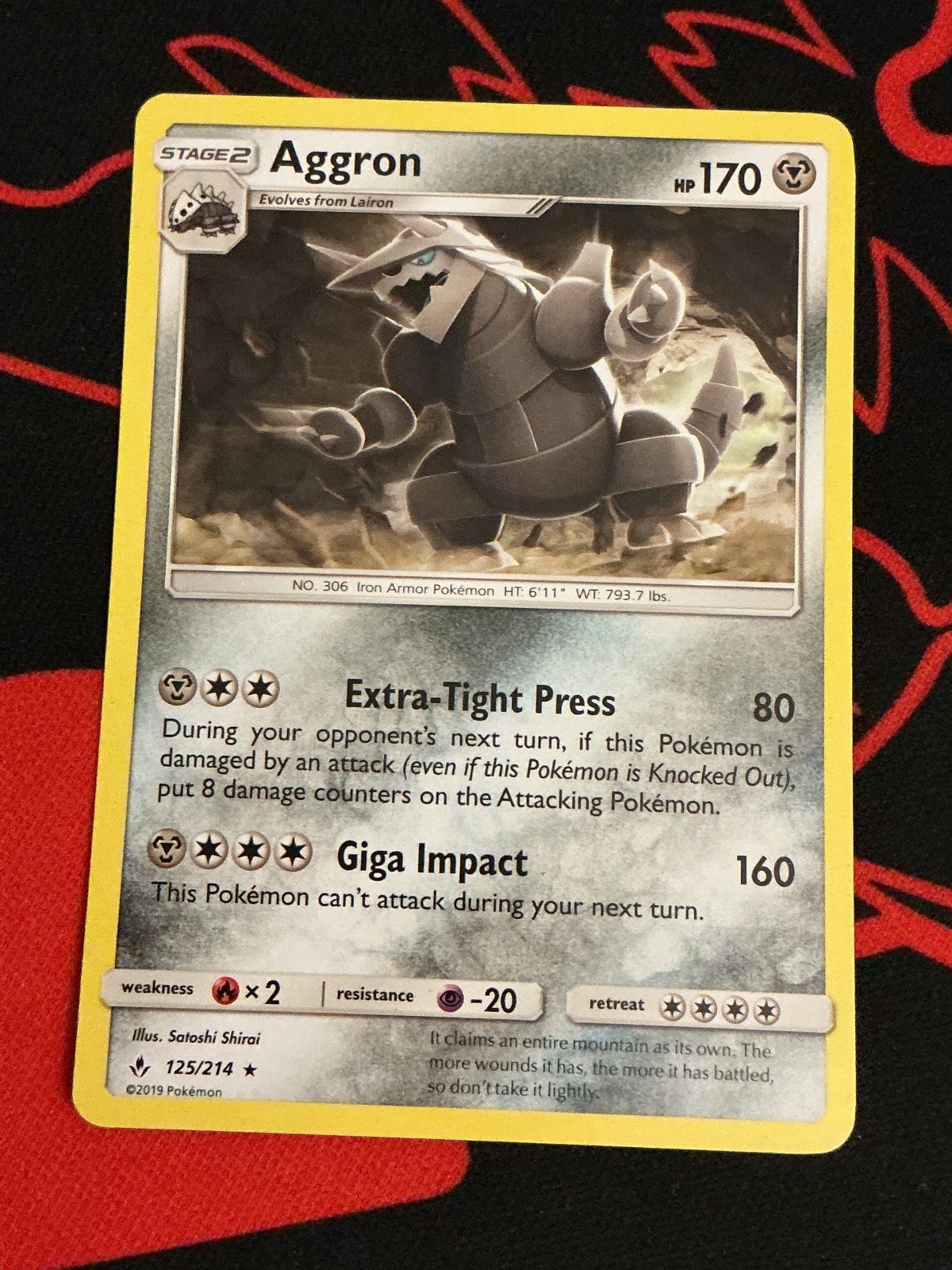 Aggron 125/214 Rare Unbroken Bonds Pokemon Lightly Played