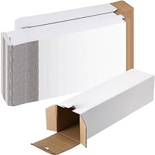 Colarr 50 Pcs Mailing Tube 3 x 3 x 12 Inch Square Cardboard Box, White