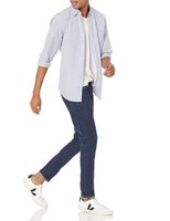 Amazon Essentials Herren Business Hemd Langarm Popeline Blau Weiß Streifen XL