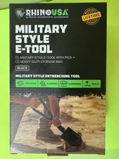 Rhino USA Military style E-tool Folding Shovel Pick Survival NEW