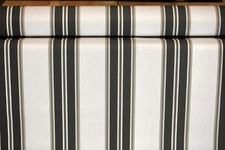 SUNBRELLA SHADE OUTDOOR FABRIC BLAKC/TAUPE FANCY STRIPE 4946 47" WIDE BY THE YD