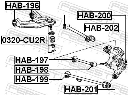4x ✅Fits FEBEST HAB-196 BUSHING, REAR UPPER CONTROL ARM  ⭐UK Seller⭐