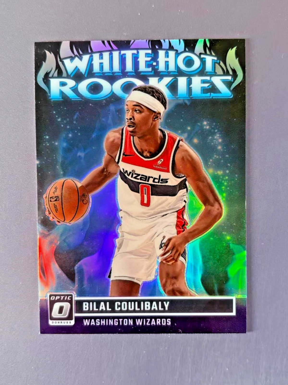 Bilal Coulibaly 2023-24 Panini Donruss Optic White Hot Rookies Purple Prizm RC