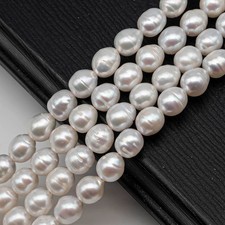 6-7mm Rice Freshwater Pearl in Full Strand, White Color with Nice Luster for Be