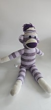 Schylling Purple Cream Sock Monkey 22" Plush Stuffed Animal