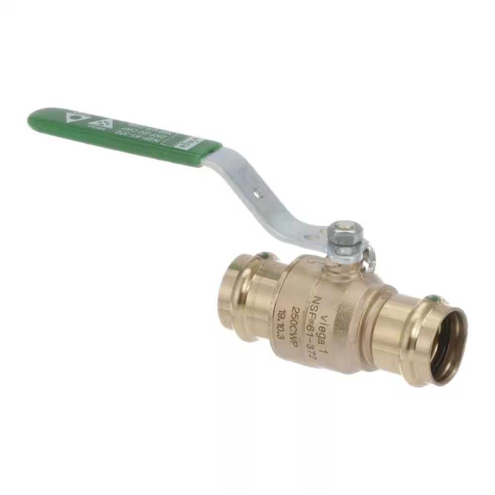 ProPress Ball Valve 1 Inch Bronze Press Fit Plumbing Shutoff Valve Lead Free