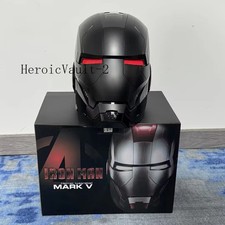 Iron Man Full Black MK5 Helmet Autoking Electronic Voice Activated Cosplay Mask