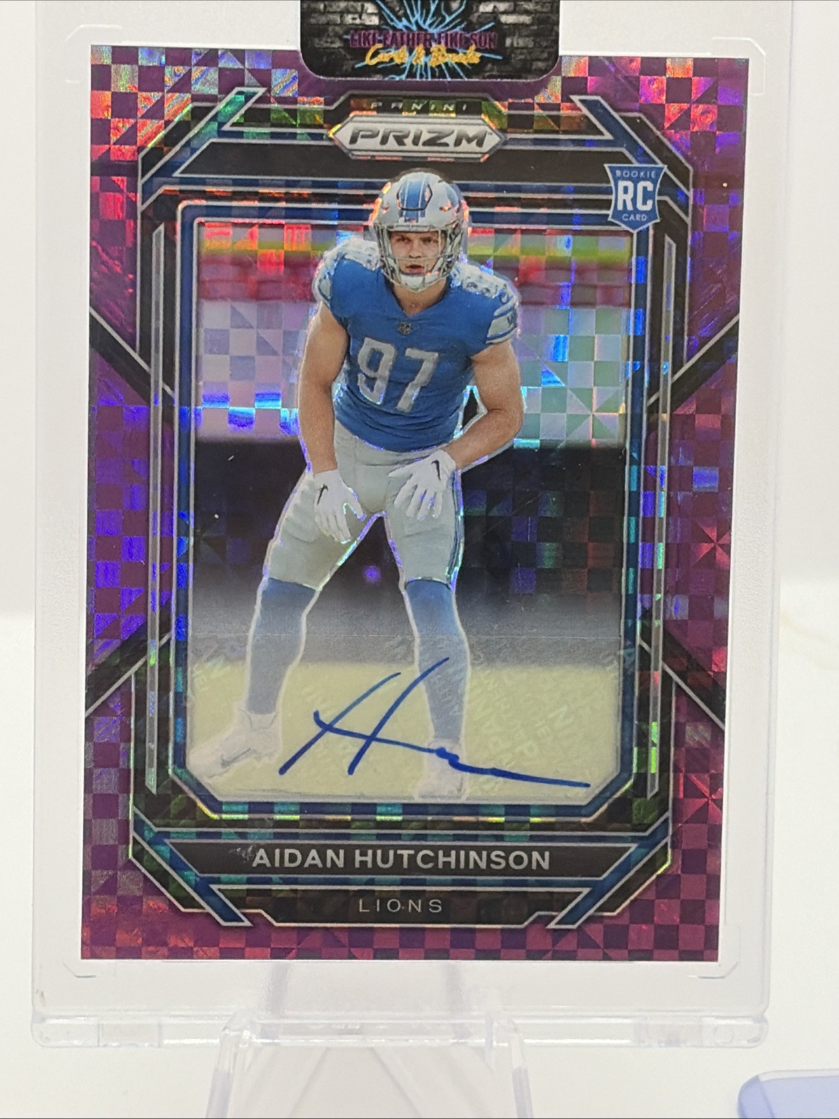 2022 Panini Prizm Aidan Hutchinson #340 Purple Power Autographs /49 (AU, RC)