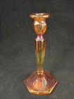 Vtg  Fenton Florentine Marigold Carnival Glass Candlesticks 8 3/4” inches tall