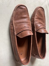 AQUATALIA Made in Italy Bruce Woven Leather Penny Driver Loafers Size 10.5