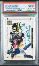2024 Impeccable Canvas Creation PSA 9 Auto Dalton Rushing Holo Gold /10 RC