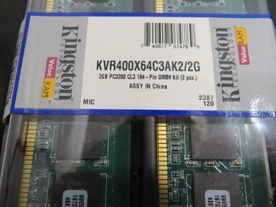 Kingston ValueRAM 2GB PC-3200 184-Pin DIMM Kit KVR400X64C3AK2/2G