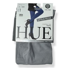 HUE Cool Temp Tights with Control Top Womens Size 1 Filament Gray 100-150 Lbs