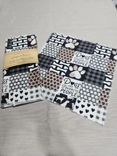 Handmade Black, White And Tan Dog 6pk Paperless Papertowels!