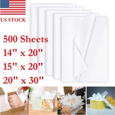 500 Sheets 14"x20" 15"x20" 20"x30" White Wrapping Tissue Paper Bulk for Gift Bag