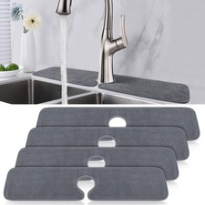 4 Pack Faucet Mat for Kitchen Sink Splash Guard Long: Super Absorbent Microfi...