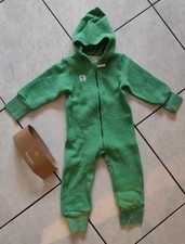 Hess Natur Wollwalk Schurwolle 86/92 einfarbig Kapuzenoverall softer Naturfleece