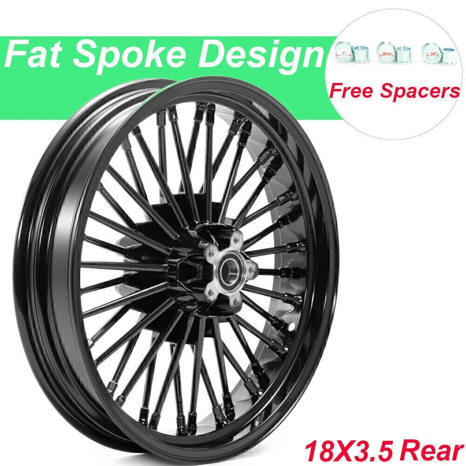 Llantas de radios Fat King 21x3,5 18x3,5 para Harley Softail Slim FLSL 2012-2021 Foto 3 de 4
