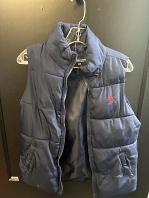 US Polo Assn. Navy Blue Quilted Puffer Vest - Size M
