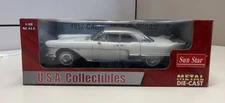 Sun Star 4002 1957 Cadillac Brougham White Diecast Model Car 1/18