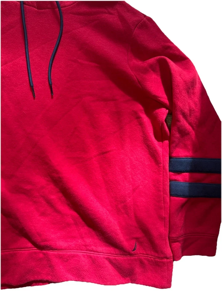 NAUTICA POLAR FORRADO SUÉTER CON CAPUCHA SUÉTER (ROJO/AZUL MARINO, Grande) Foto 3 de 4
