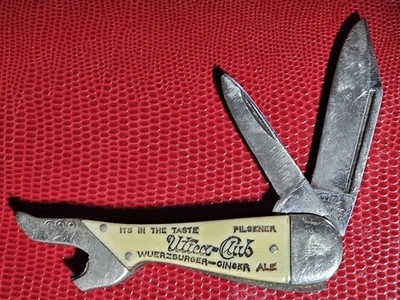 Utica Club West End Brewing Lady Leg Boot Figural Knife Cutlery Breweriana