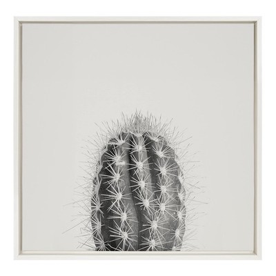 Kate and Laurel Sylvie Haze Cactus Succulent Tall Framed Canvas Wall Art by T...