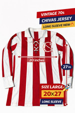 Retro Chivas Guadalajara 70s Lace Up Jersey Long Sleeve  Large 20 x27