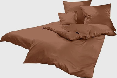 2 x Lorena Mako Satin Bettwäsche 135 x 200 und 80 x 80 nougat Neu