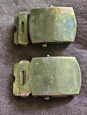 2Vintage SOLID BRASS BELT BUCKLES, Made In The USA