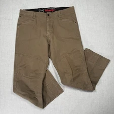 Wrangler ATG Pants Mens 38x30 Brown Canvas Utility Workwear Double Knee NS857MR