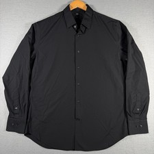 Uniqlo Mens Slim Fit Long Sleeve Button Down Shirt Black 331-470214 XL