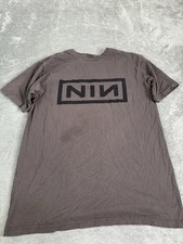 Nine Inch Nails Band T Shirt Men  s Size Large Brown Short Sleeve