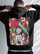  Pattern Printed Black Hoodie, Sizes 0XL-4XL, Halloween, Gift, Home, Casual, Fas