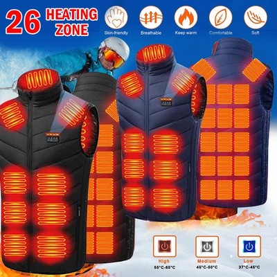 USB Beheizbare Heizjacke Weste Heizweste Beheizte Wärmeweste Vest Damen Herren