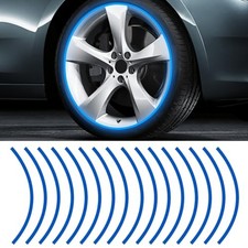 16PCS 17''-19'' Reflective Wheel Rim Stripe Decal Sticker, Universal Night Blue
