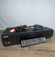 Sony VHS VCR 4-Head Hi-Fi Stereo Player Tested w/ Remote Av Cable Works