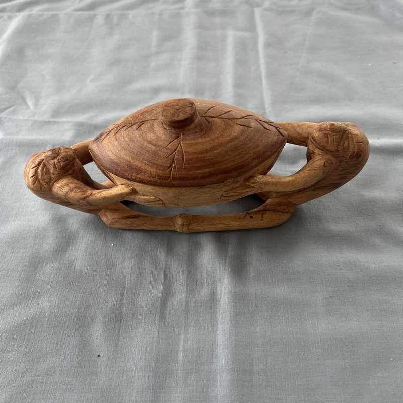Vintage African Hand Carved Wooden Bowl