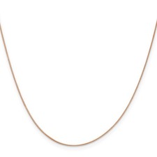14K Rose Gold Box Chain Necklace, 0.5 mm