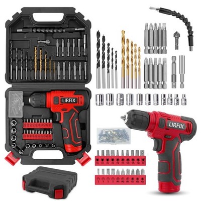Red 110-piece 8V Electric Screwdriver Set USB Charging Low-power Drill Portable