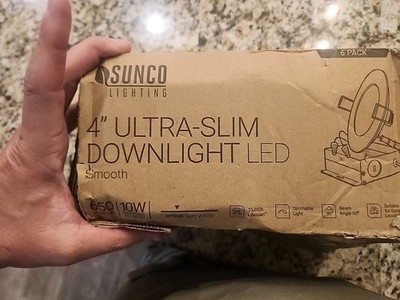 SUNCO Lighting 4 Inch  LED Recessed Ceiling Downlights Ultra Slim - 6 Pack Fs