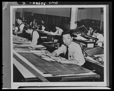 Photo:1930s Drafting Room Men at Drawing Tables Architecture Design Office