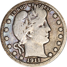 1911-S Barber Quarter