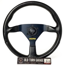 Mint Momo Veloce 340mm Leather Steering Wheel 1989 Vintage Horn Button