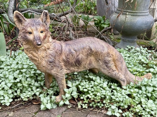 Vintage Large German Shepherd  Dog / Wolf Garden Sculpture Statue