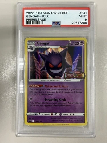 2022 Pokémon SWSH Lost Origins Black Star Promo Prerelease Gengar Holo PSA 9