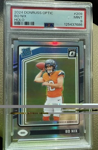 2024 Panini Donruss Optic - Rated Rookie Bo Nix #209 Holo Prizm (RC) PSA 9