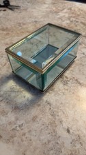 Mirrored Glass & Metal Jewelry Box Clear/Gold...