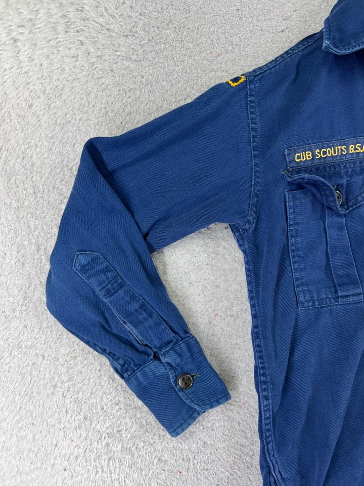 VINTAGE Boy Scouts Shirt Youth Medium Blue Official Sanforized Long Sleeve - Image 3 of 4